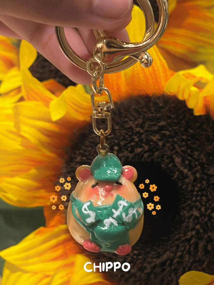 CHIPPO the Server- Handmade Hamster Keychain